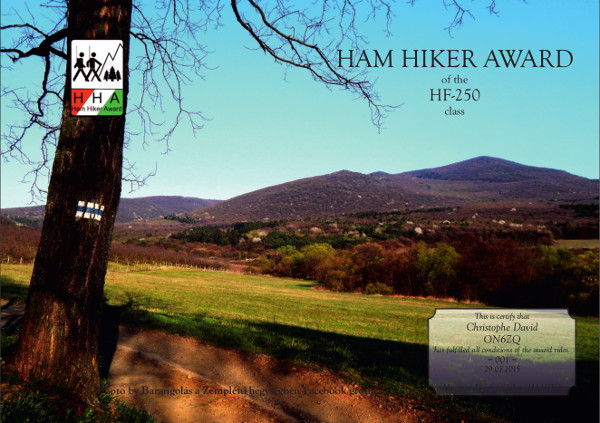 ON6ZQ Ham Hiker Award Chaser