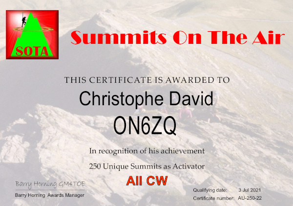 ON6ZQ SOTA activator unique