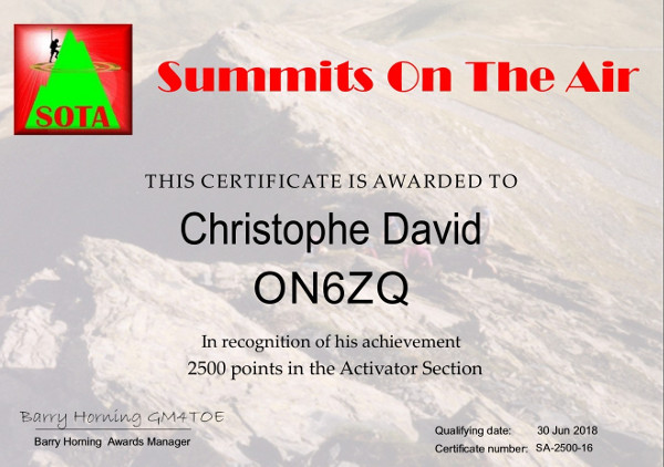 ON6ZQ SOTA activator (Mountain Goat)